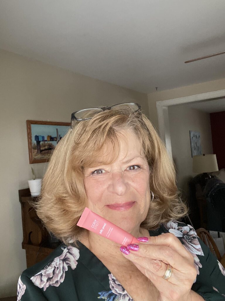 Debbie wearing Jelly Pout lip color