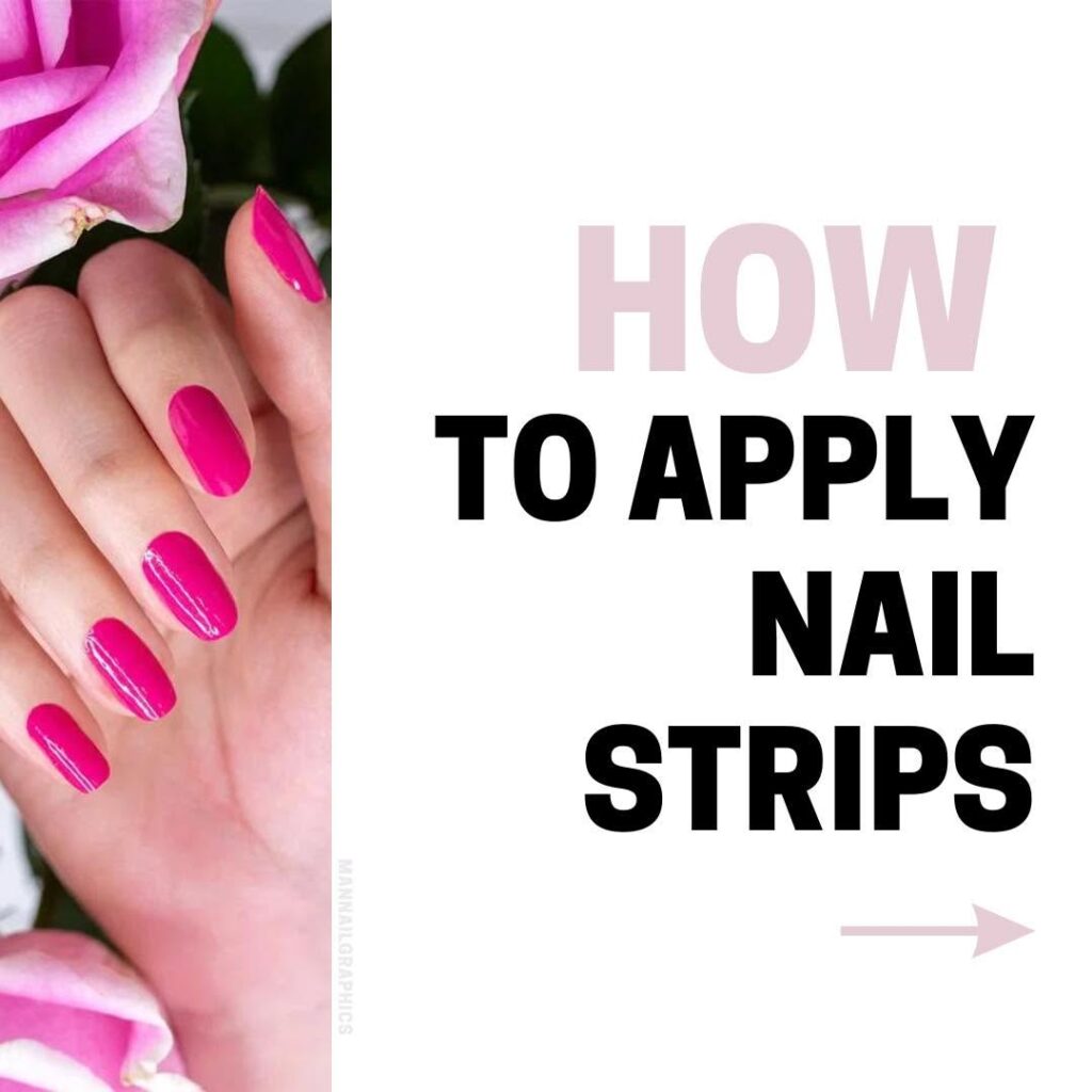 Square graphic with tips for applying Color Street nail strips